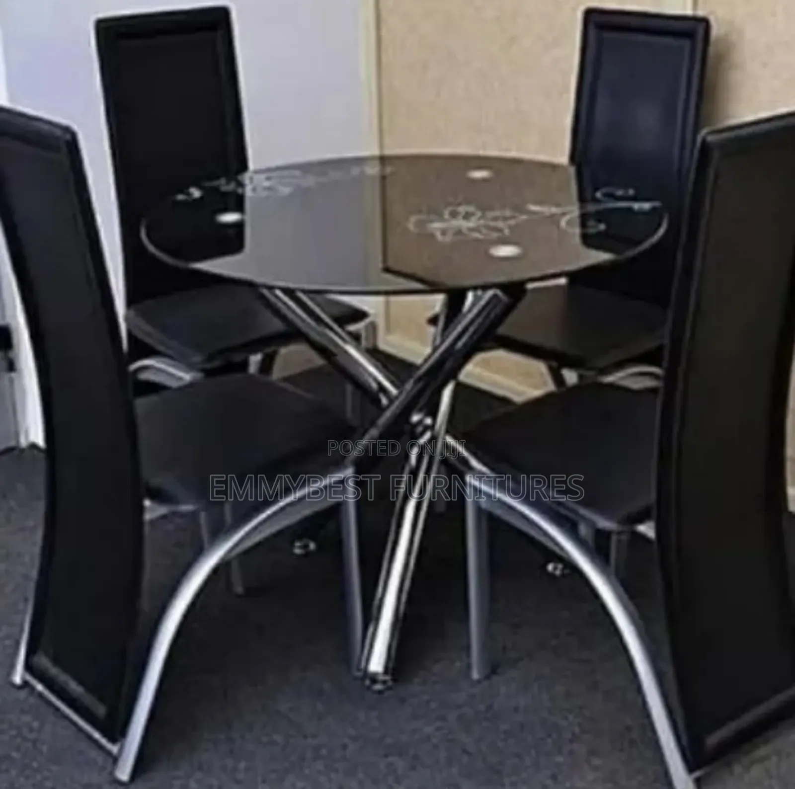 Round Design Top, Glass Mini Dinning.