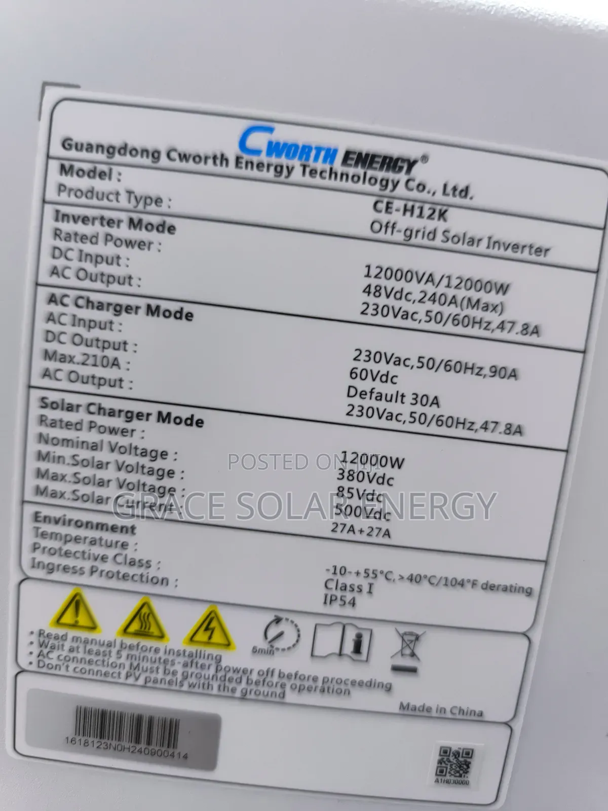 12kva Cworth Hybrid Inverter