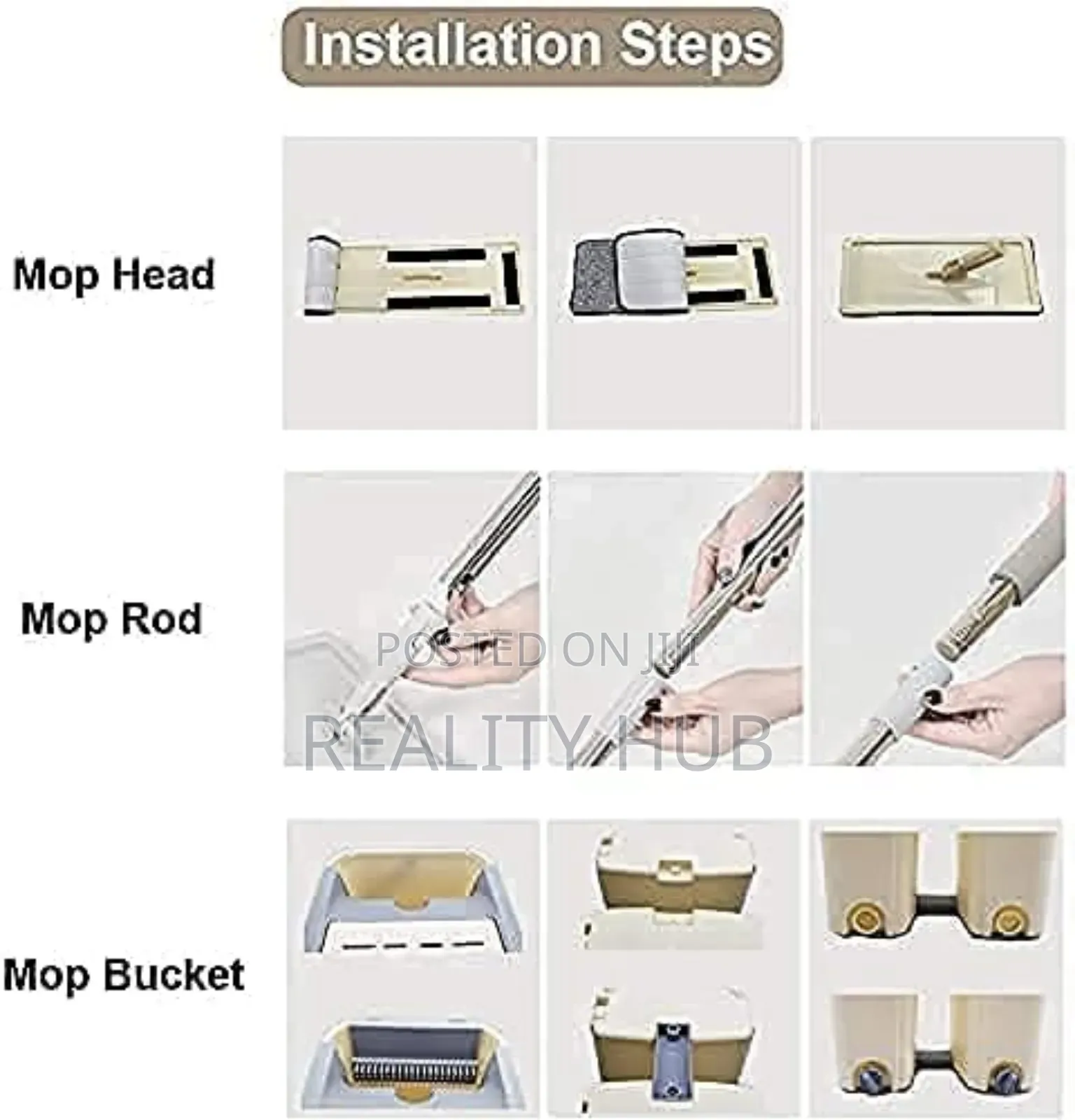 Scratch Cleaning Mop With Bucket and 2 Refills Smart