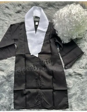 Lawyer Costume With Wig - Black White