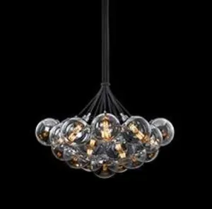 Black Glass Ball Clusters Chandelier