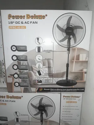 18" 3-in-1 PDX Ac/Dc Solar Standing Fan With Led Light