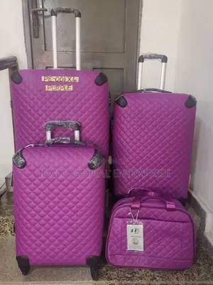 Coffee Stripe Luggage Box Set