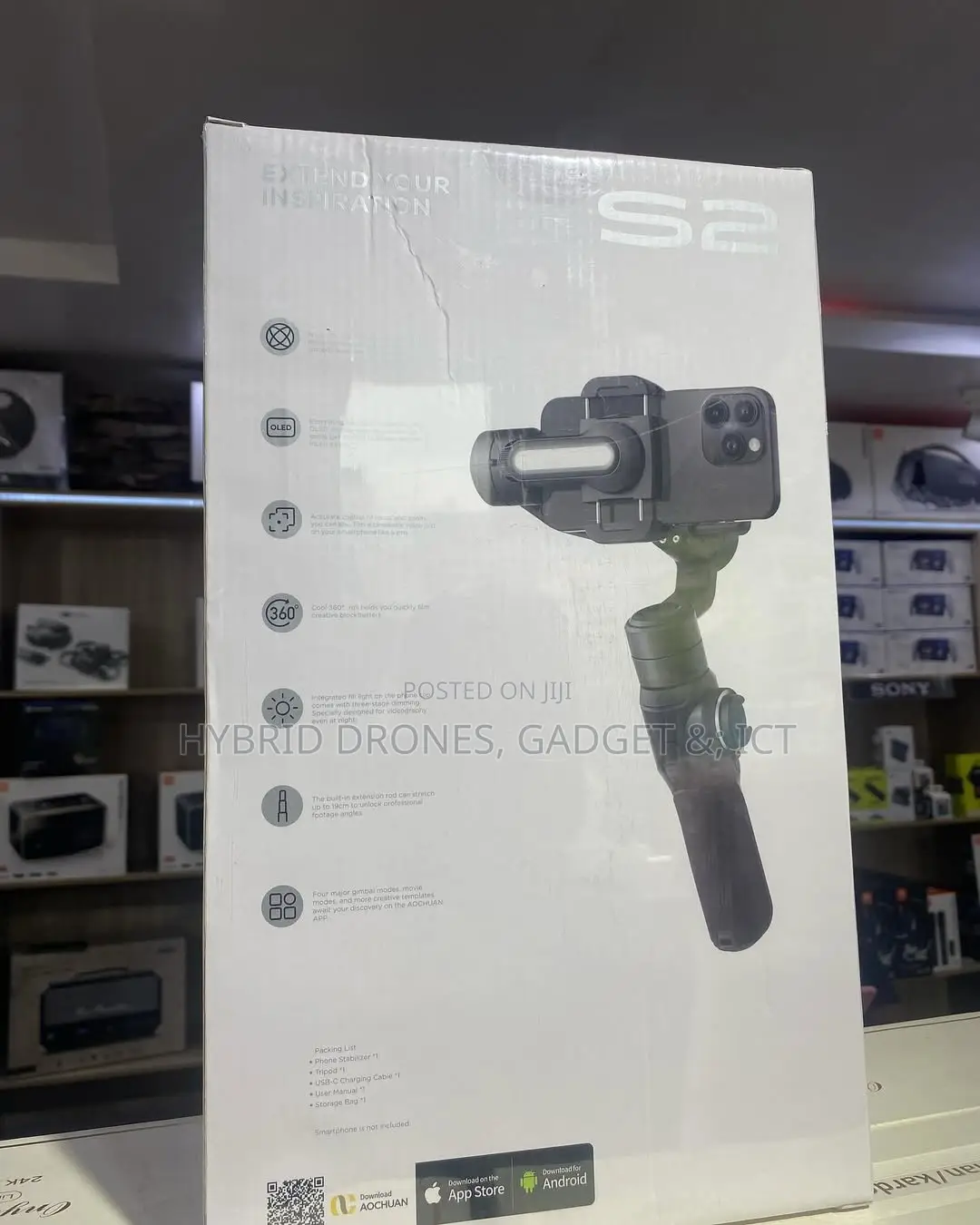 S2 Professional Gimbal for Video Both iPhone and Android