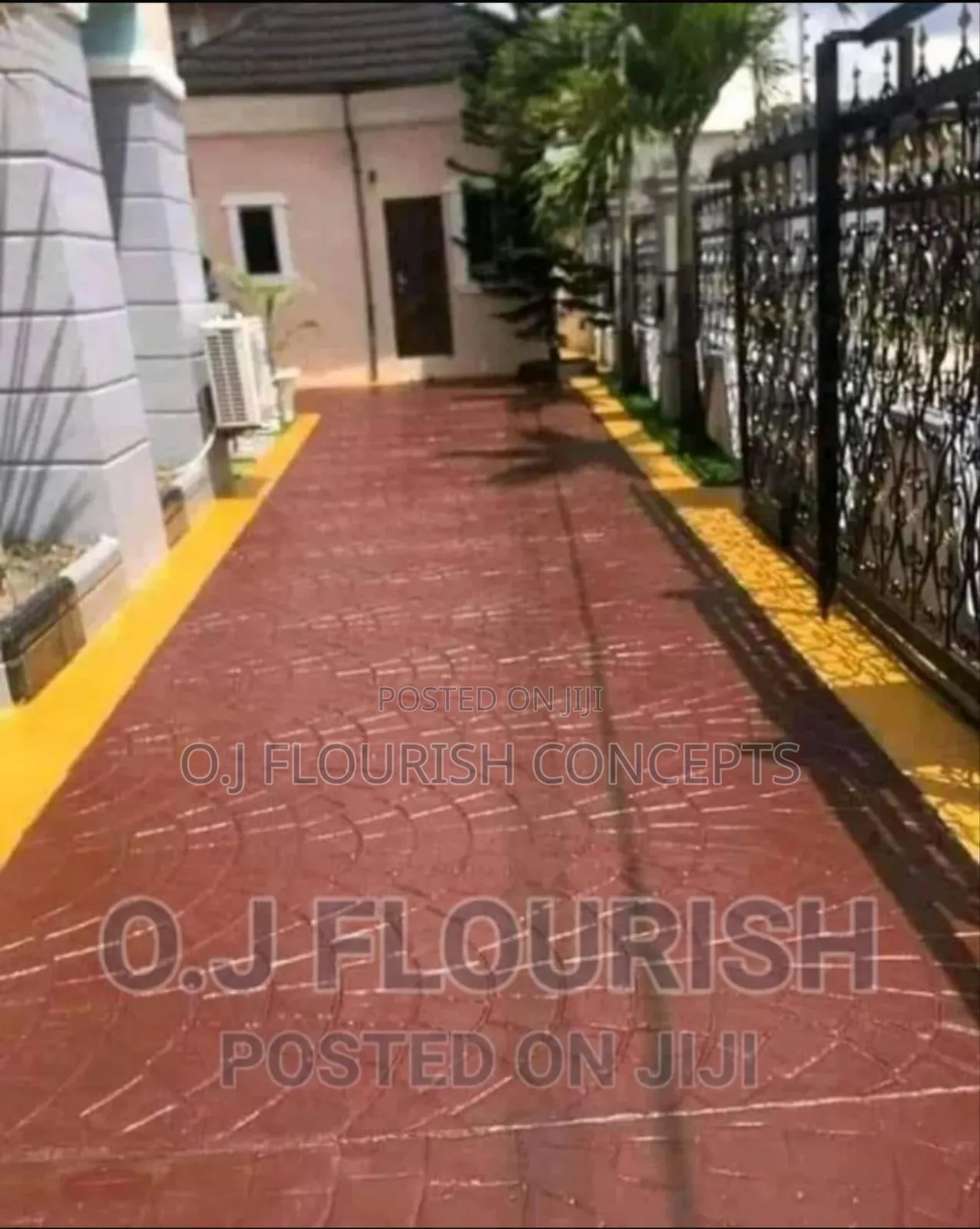 Curved Stamped Concrete