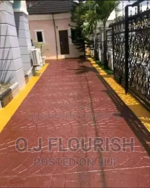 Curved Stamped Concrete