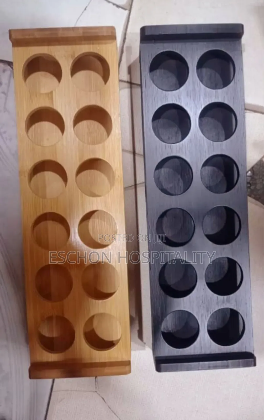 Bamboo Round Tequila Shots Holder = 12 Shots