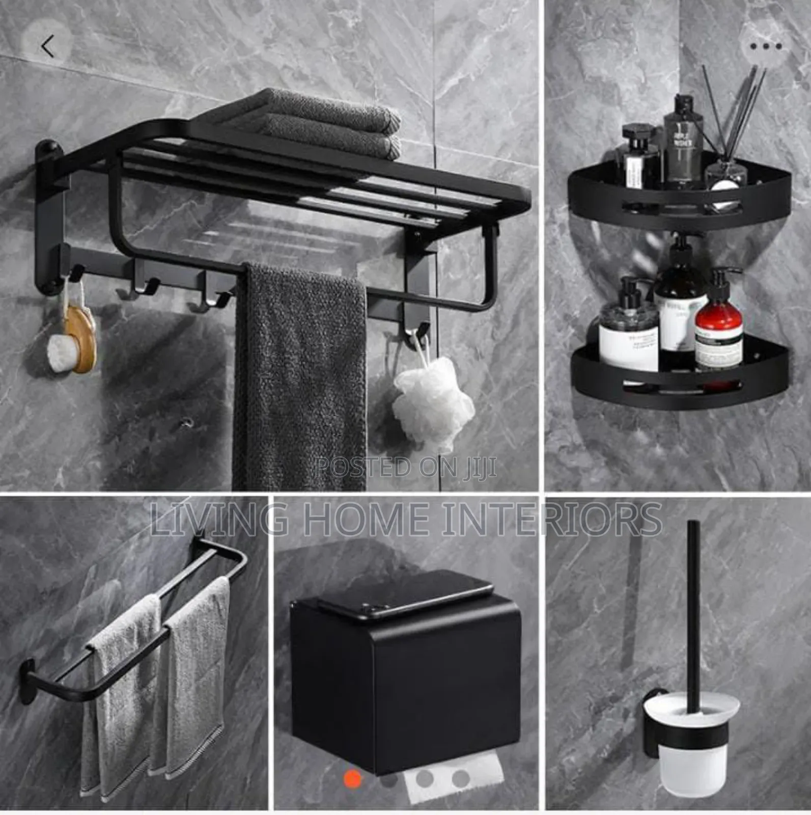 Matt Black Complete Bathroom Accessories