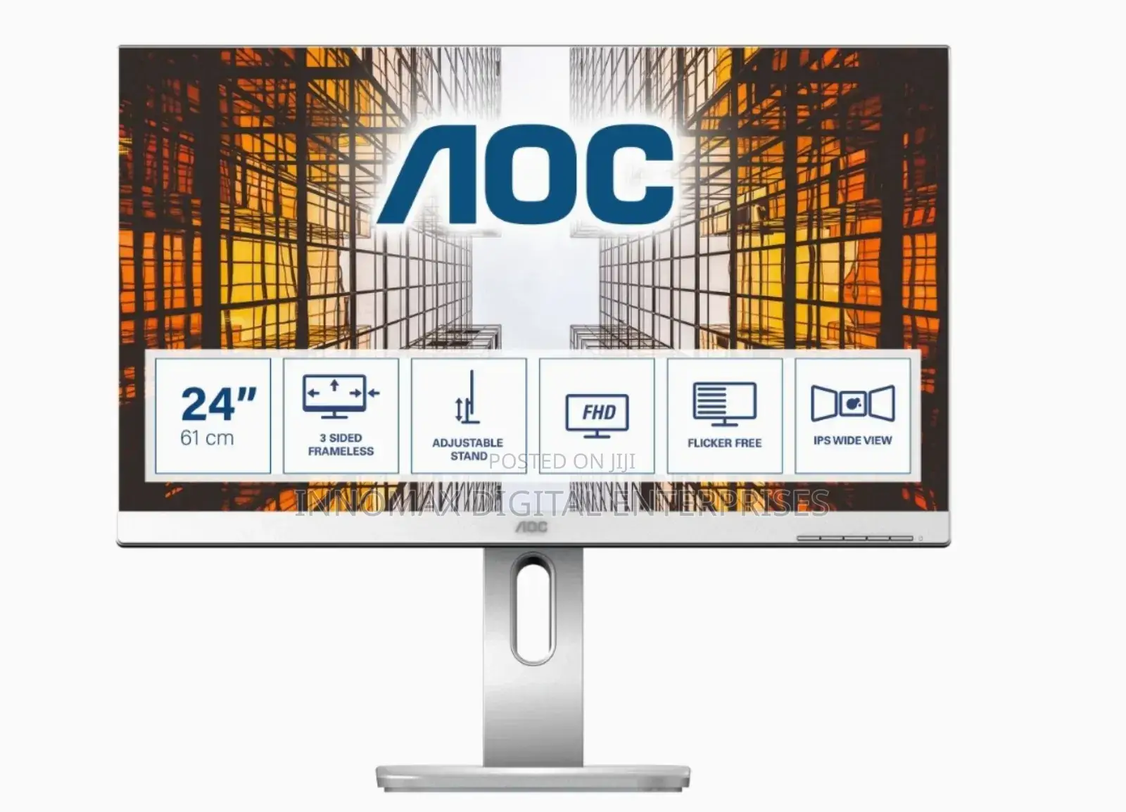 AOC 24" Frameless Monitor,IPS Panel,And Integrated Speakers