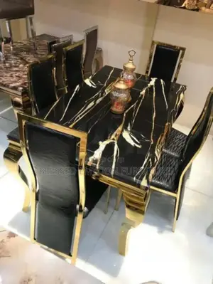 Dining Marble Table With 6 Sitting Chairs