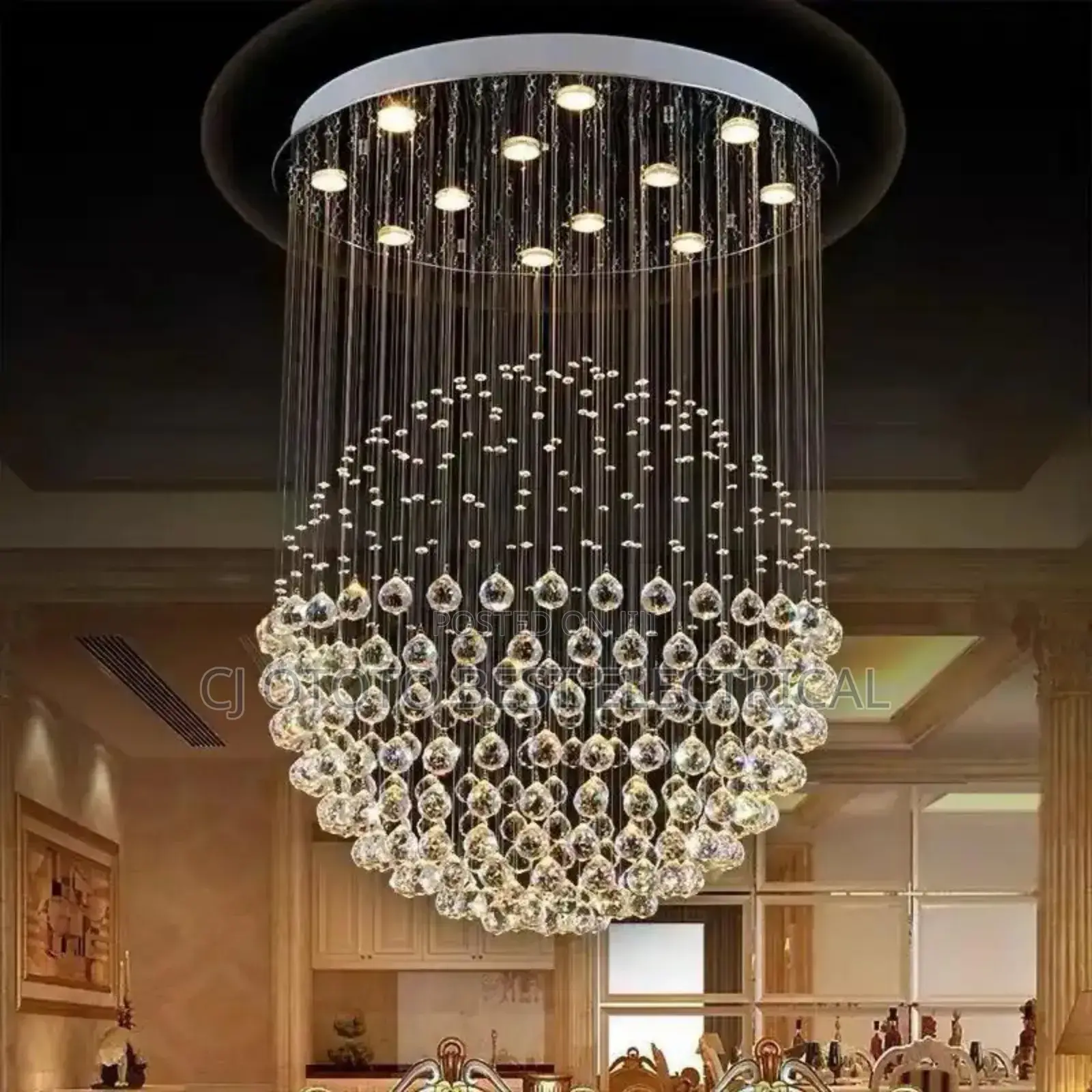 Massive Luxury Rain Crystal Drop Light