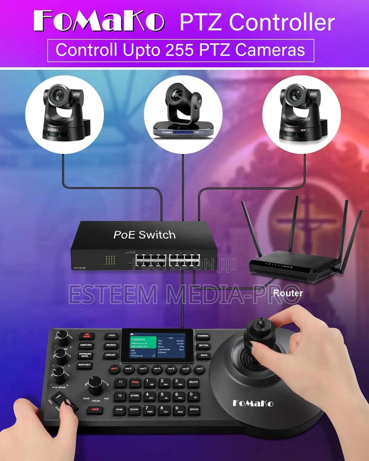 Fomako PTZ Controller Poe 4d Joystick PTZ Camera Controller