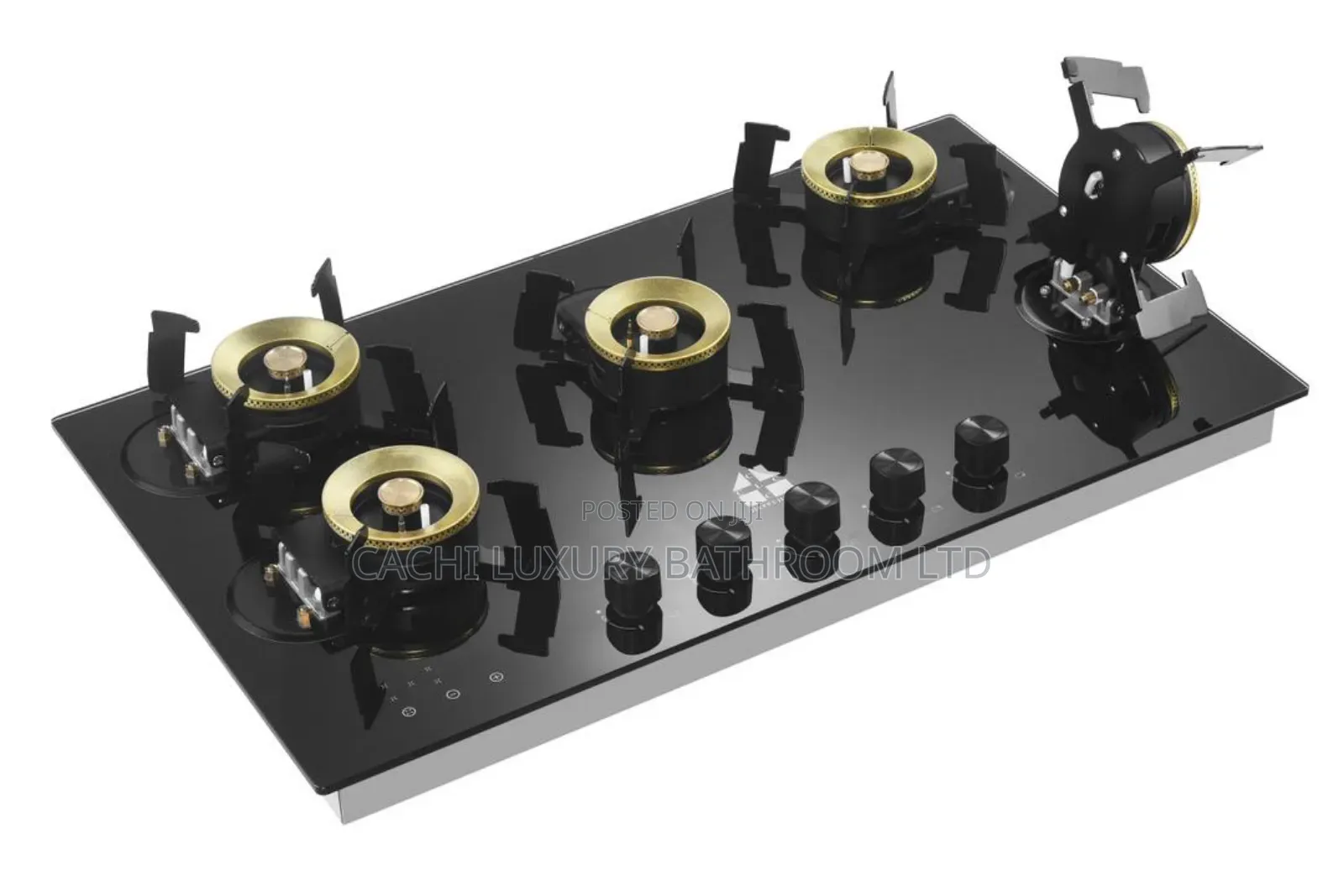 Gold and Black Five Burner