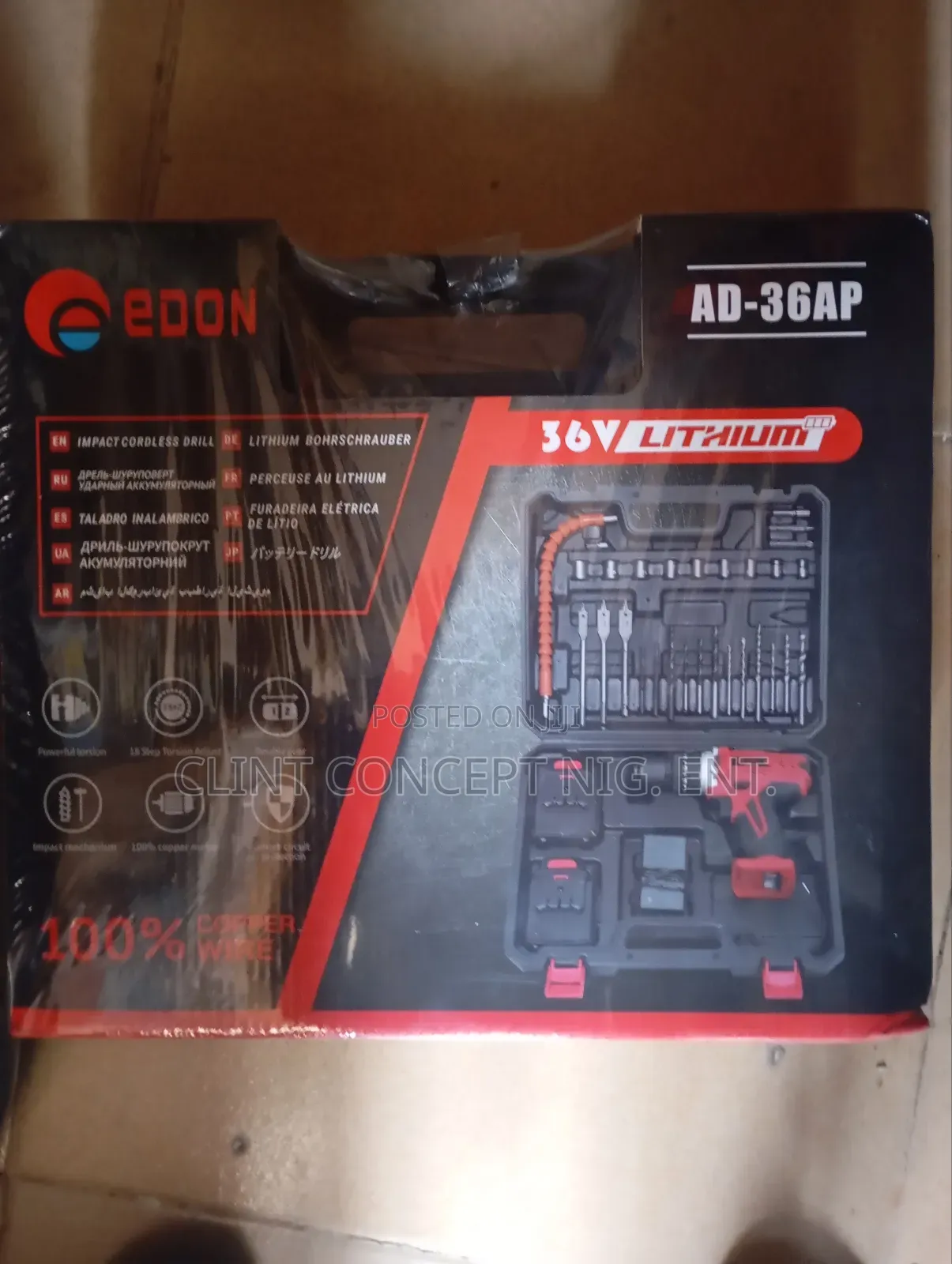 Edon 36v Impact Cordless Drill and Bit