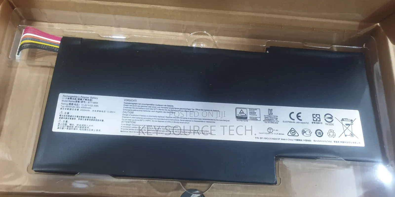 Bty-M6k Battery for MSI-17b4 Ms-16k3 Gs63vr 7rg Stealth Pro 7rg-005