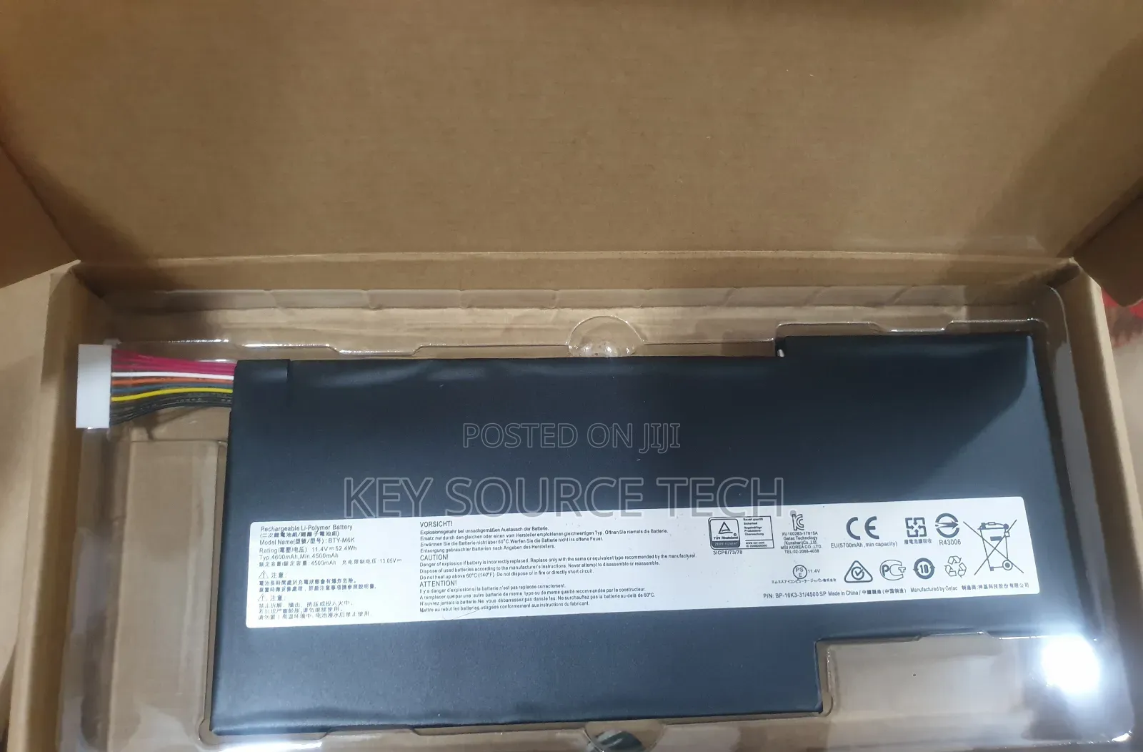 Bty-M6k Battery for MSI-17b4 Ms-16k3 Gs63vr 7rg Stealth Pro 7rg-005