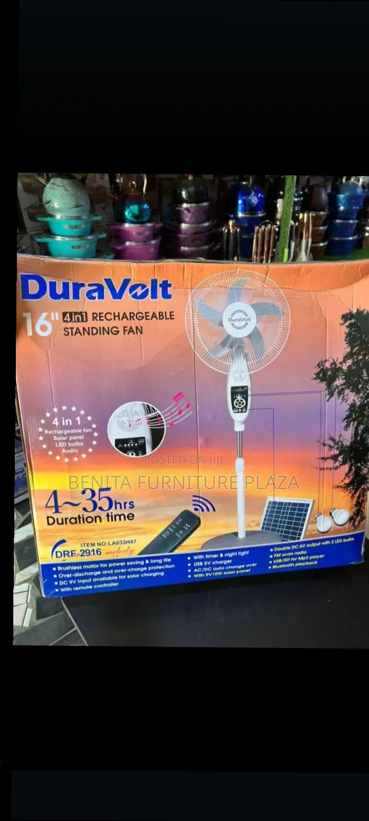 16inch Solar Fan With Mp3