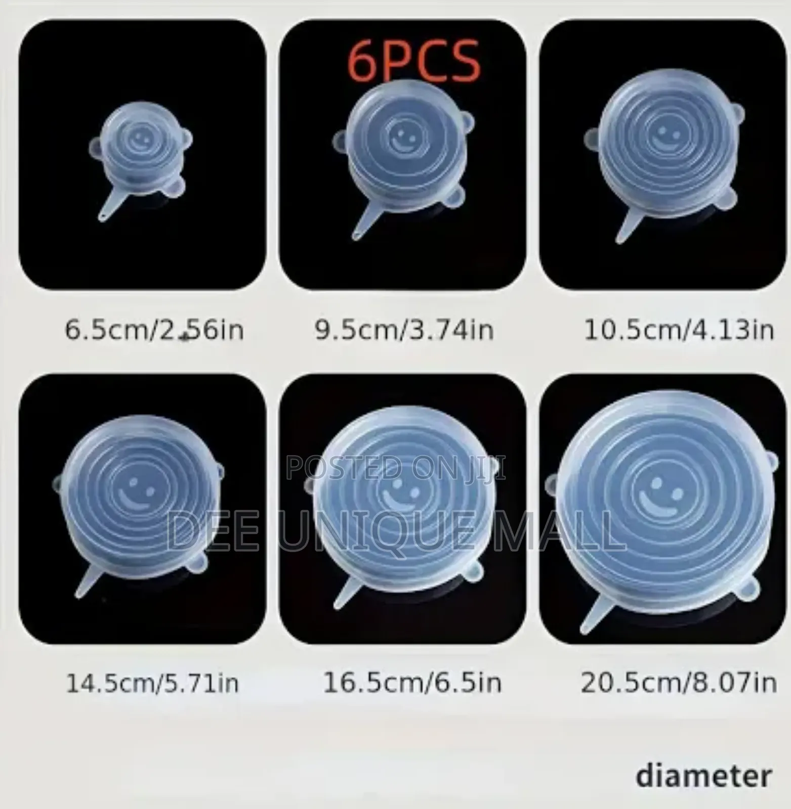 6pcs Reusable Silicon Stretch Lid Food Wrap Bowl Pan