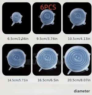 6pcs Reusable Silicon Stretch Lid Food Wrap Bowl Pan