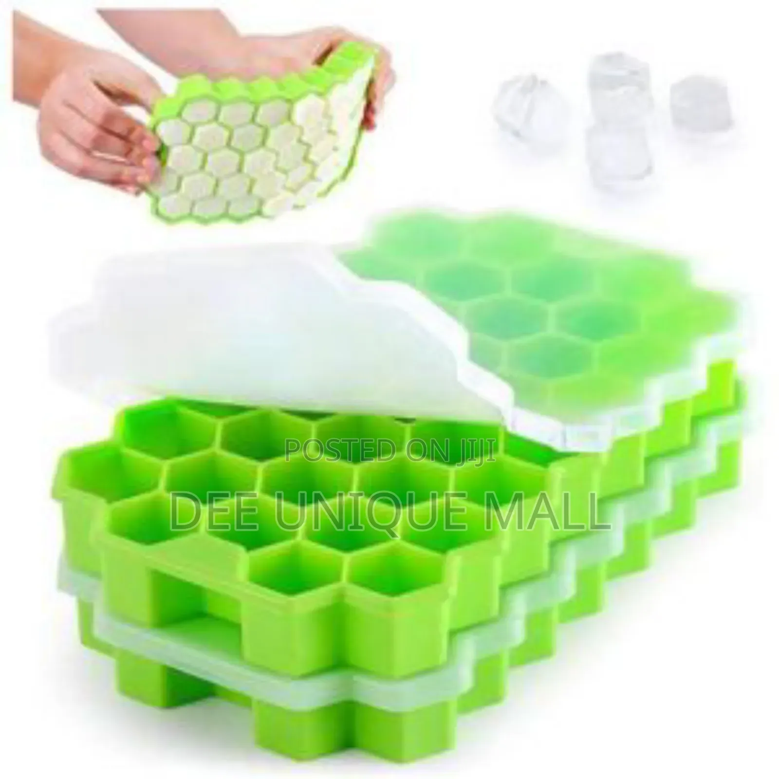 Silicon Flexible Ice Cube Maker With Lid Cover - 1pcs