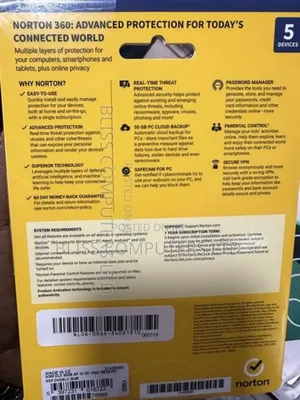 5 Users Norton 360 Deluxe Antivirus