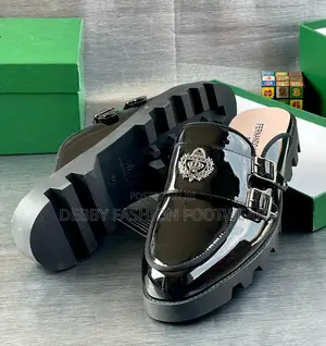 Fernando Melo Shinning Leather Double Belt Half Shoe