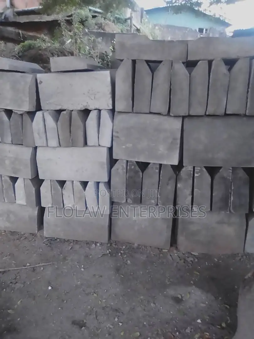 Concrete Blocks Mixed With Stone Base
