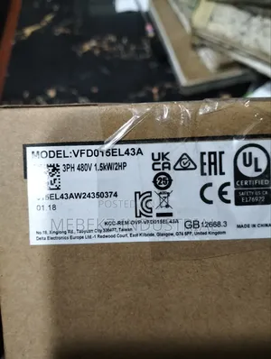 Delta Variable Frequency Converter VFD 1.5kw 3phase