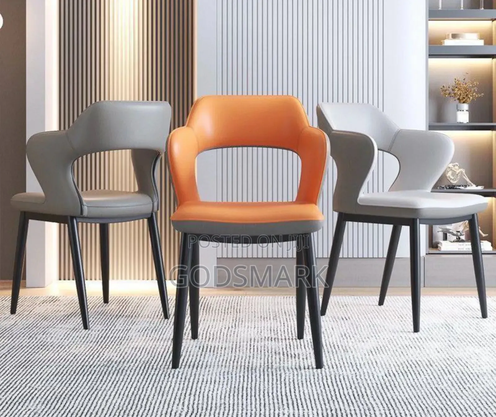Unique Dining Chair in Leather Material.