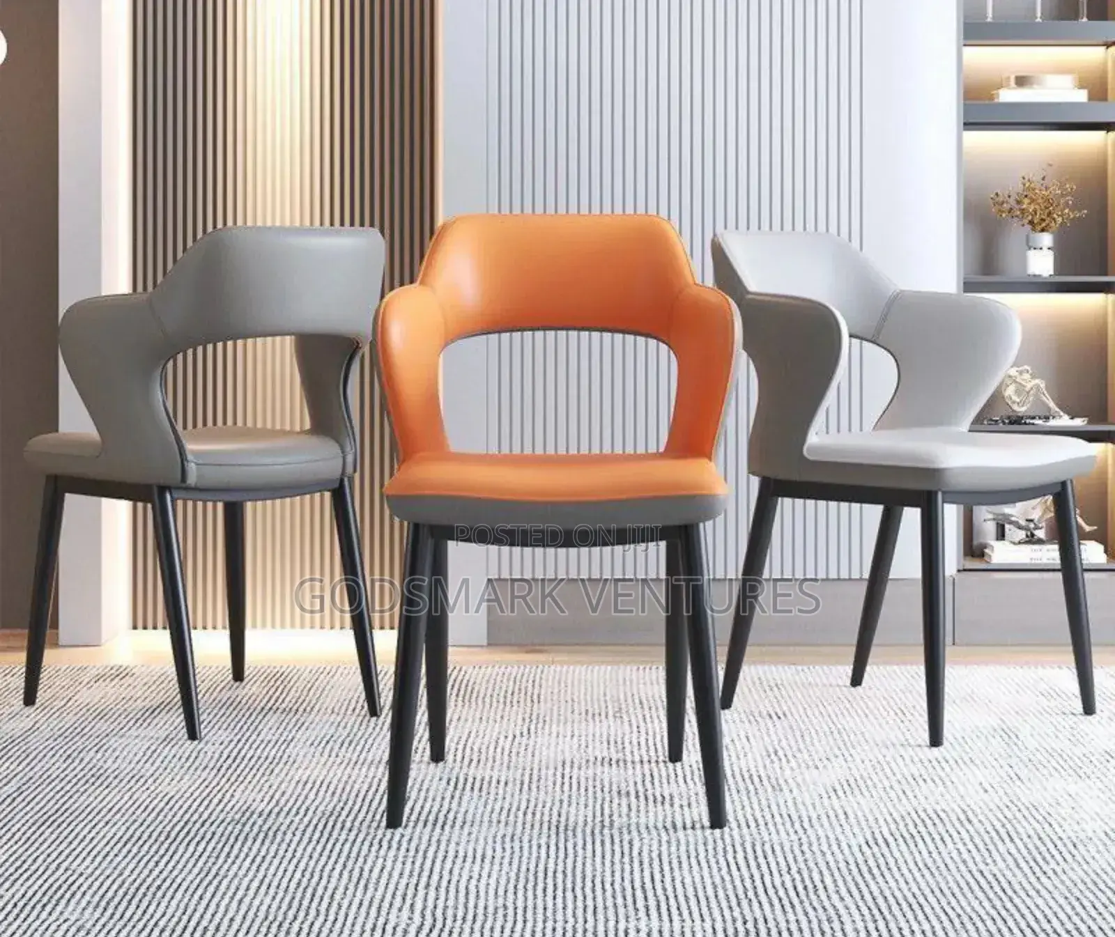 Unique Dining Chair in Leather Material.