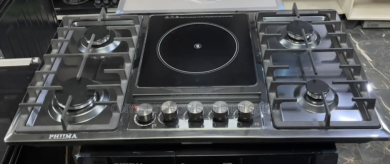 PHIIMA Four Bunners Gas Hobb and One Electric Cooker