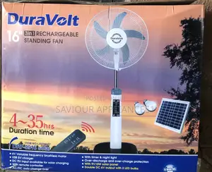 Photo - Duravolt 16 Inches 3 in 1 Rechargeable Remote Solar Fan