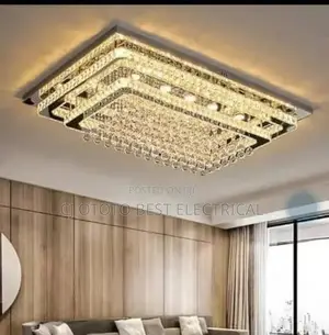 Crystal Flush Chandelier Parlor Light Available Now, Luxury