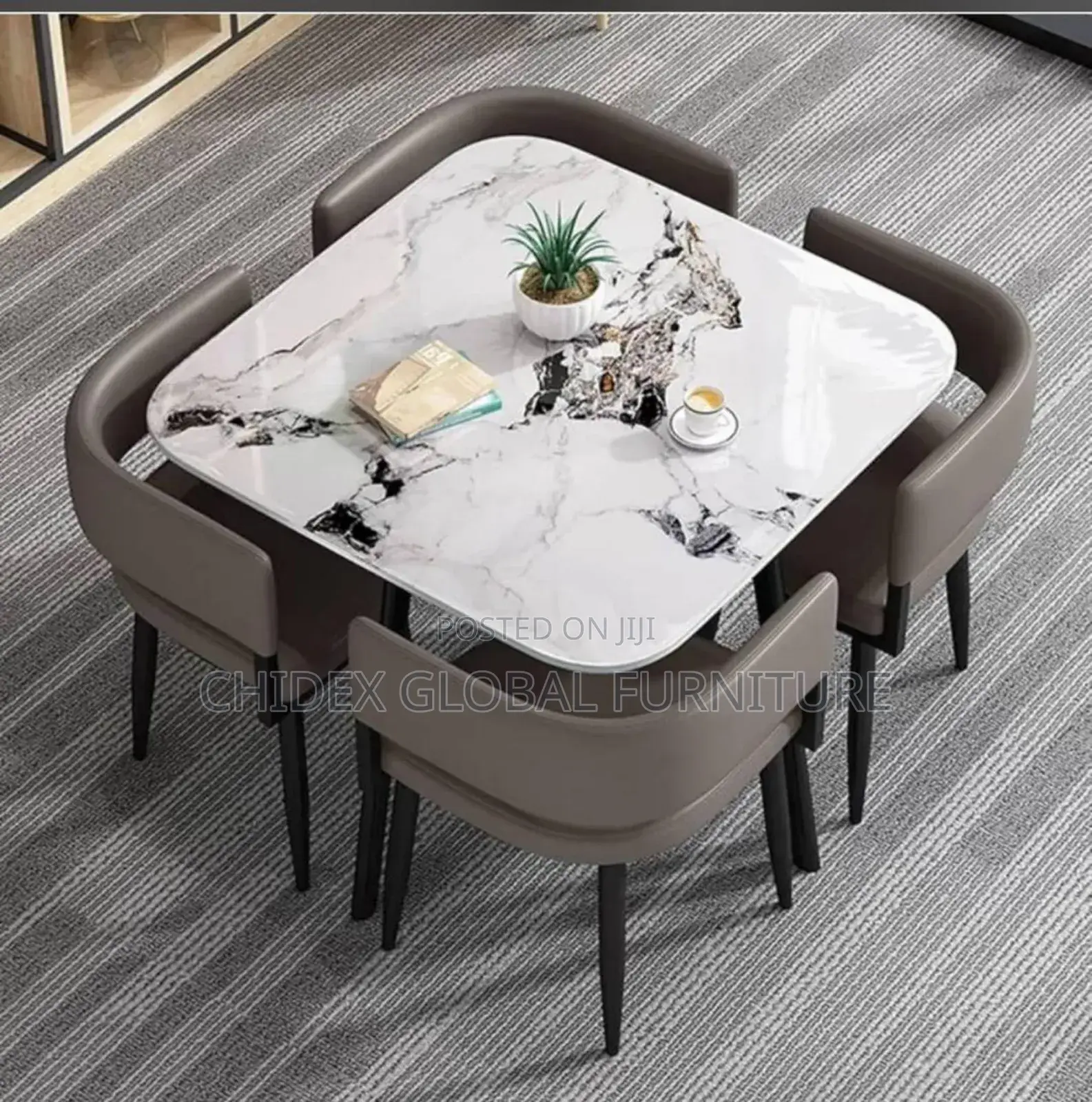 Simple Marble Top Dining Table Sets Available In Different Colors