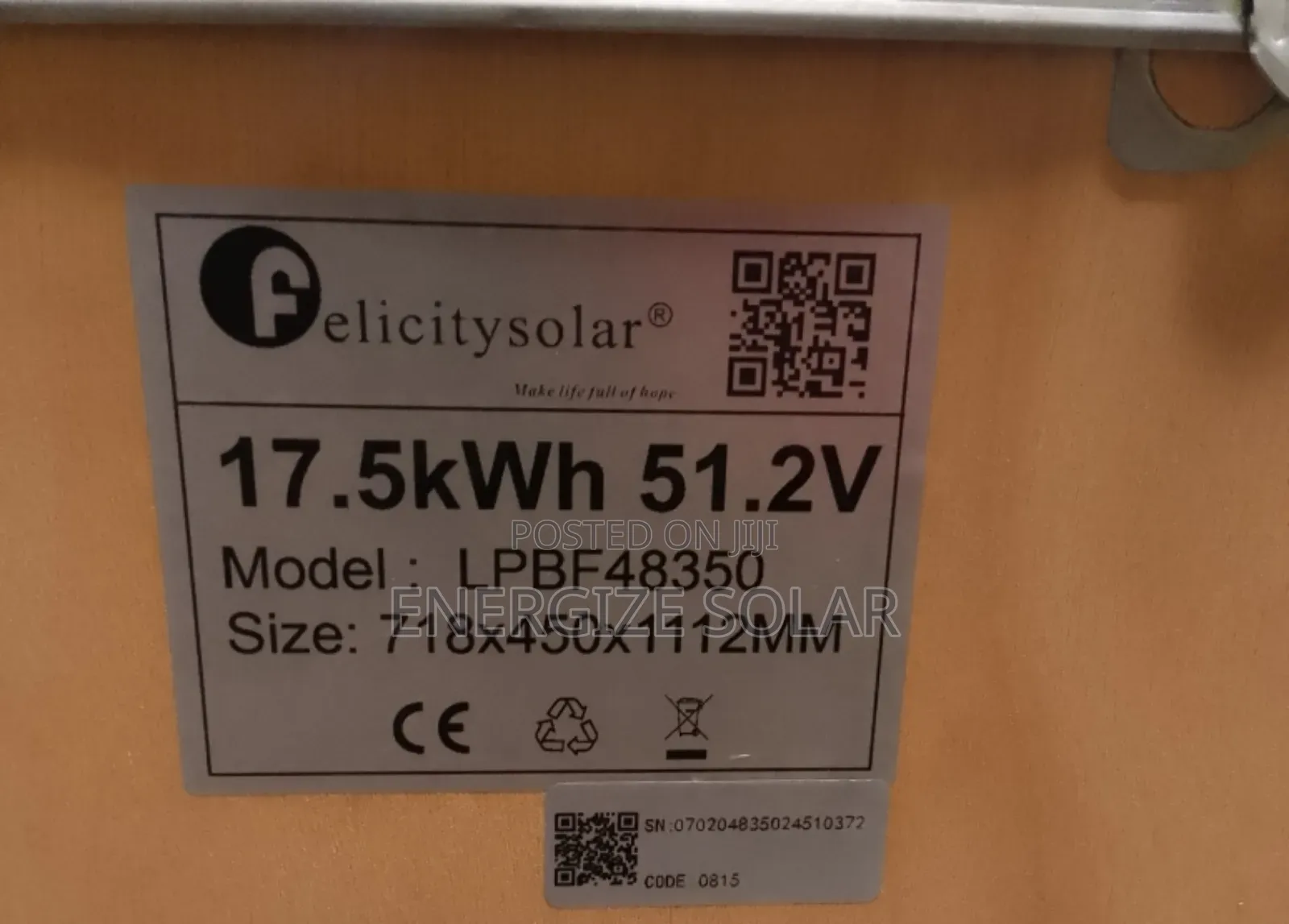 High-performance 17.5kw 48v Felicity Lithium Ion Battery