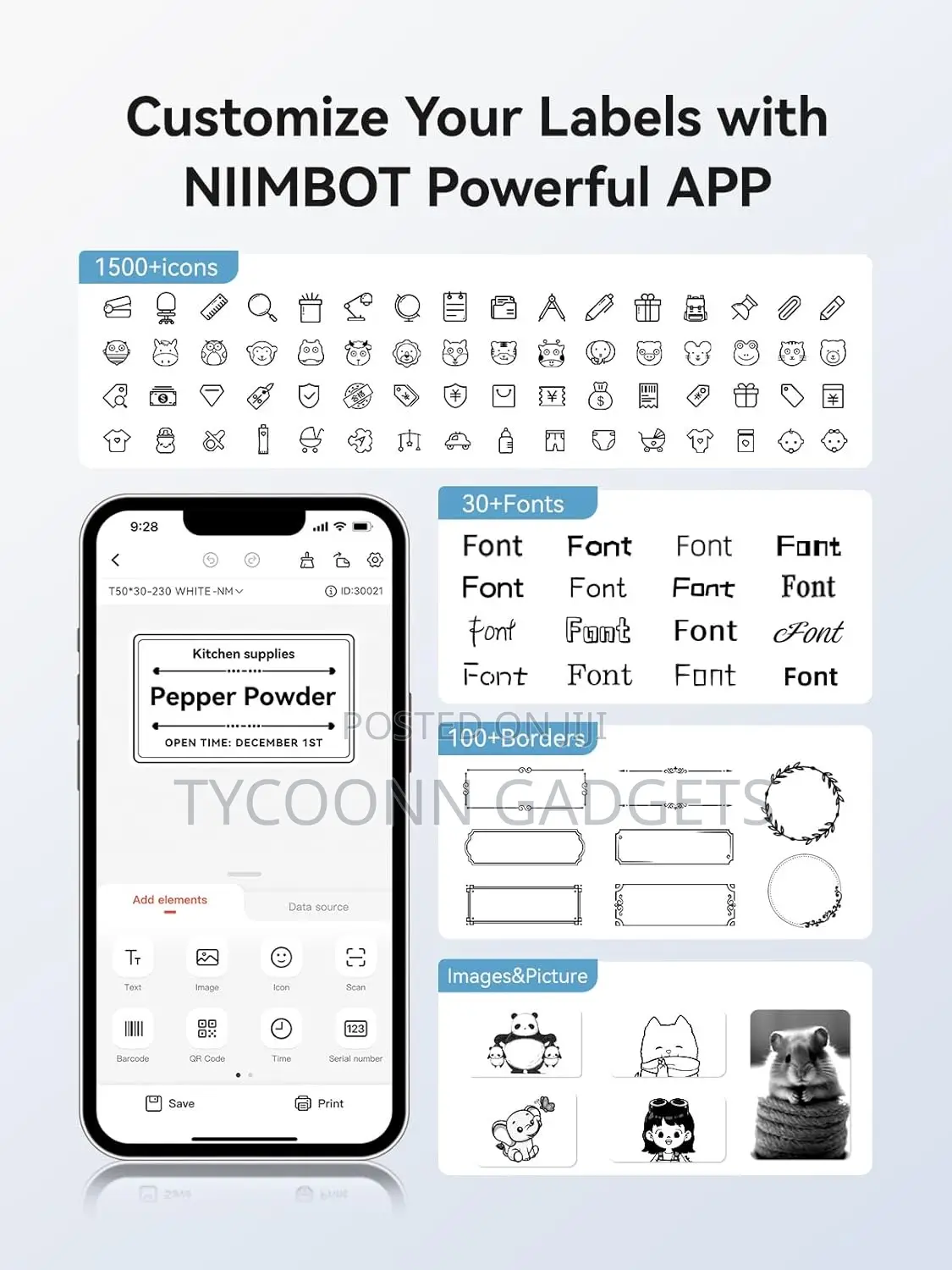 Niimbot B1 Label Makers,Portable Printer For Address,Busines