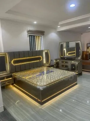 Bed Flame With Console Mirror and Wardrobe
