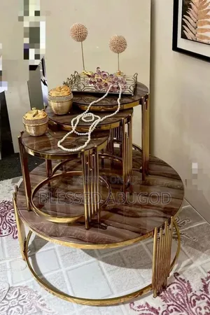 Center Table With Three Side Stools