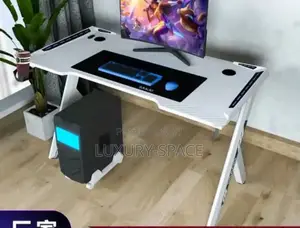 Unique White Gaming and Studio Table