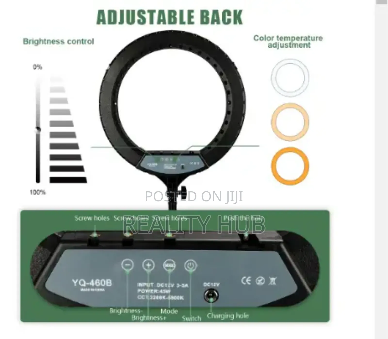 18" LED Ringlight With Tripod Remote Controller/Bag