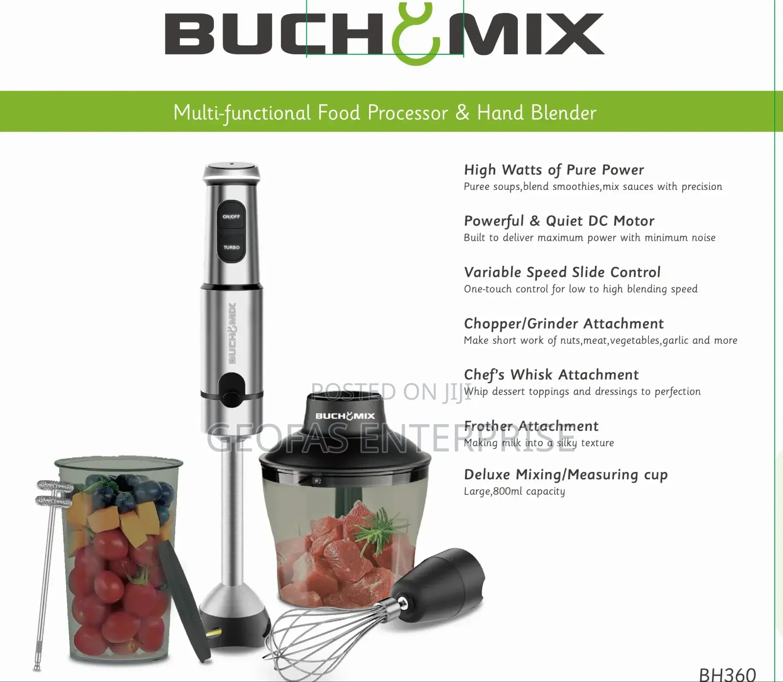 Buchymix 4 in 1 Chopper and Immersion Blender