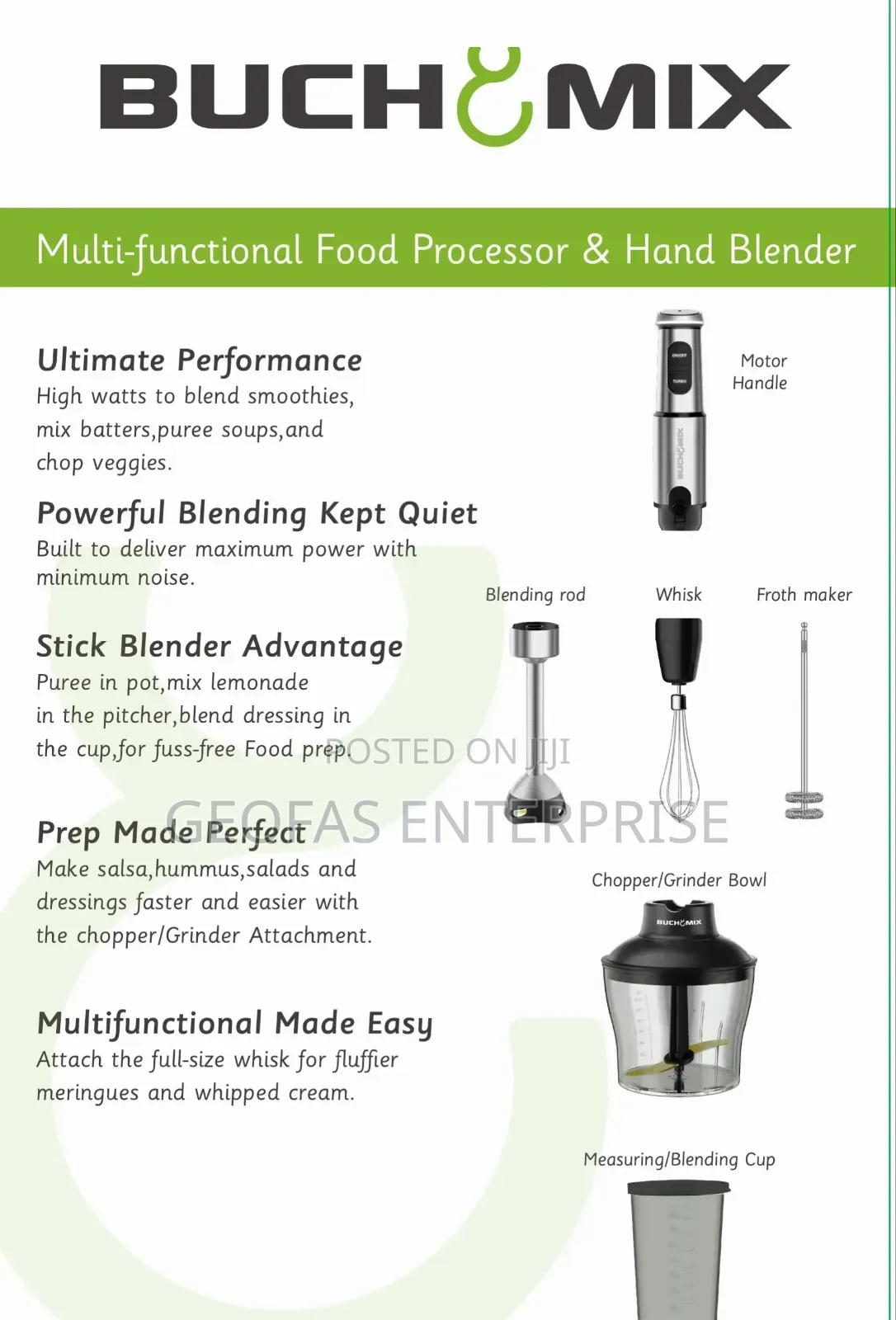Buchymix 4 in 1 Chopper and Immersion Blender