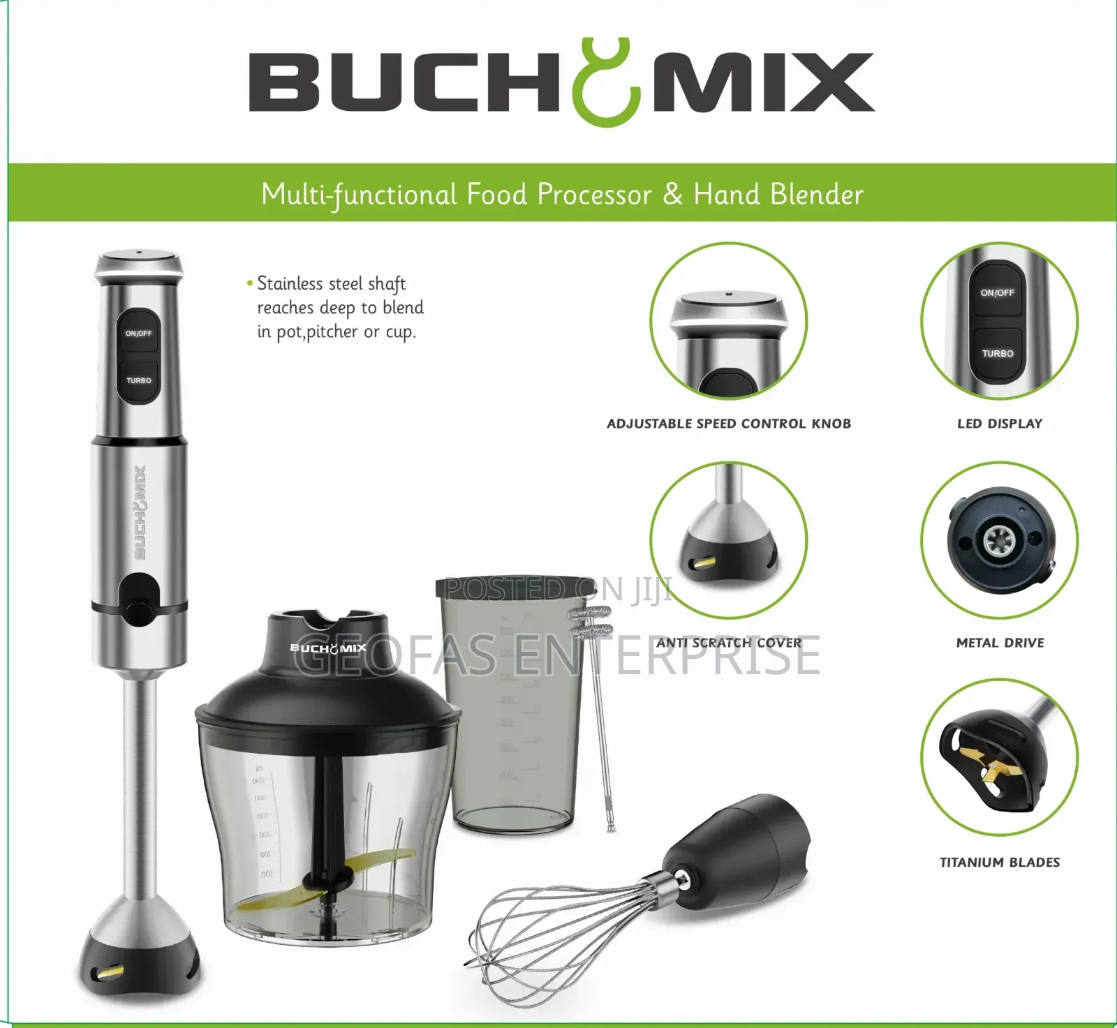 Buchymix 4 in 1 Chopper and Immersion Blender