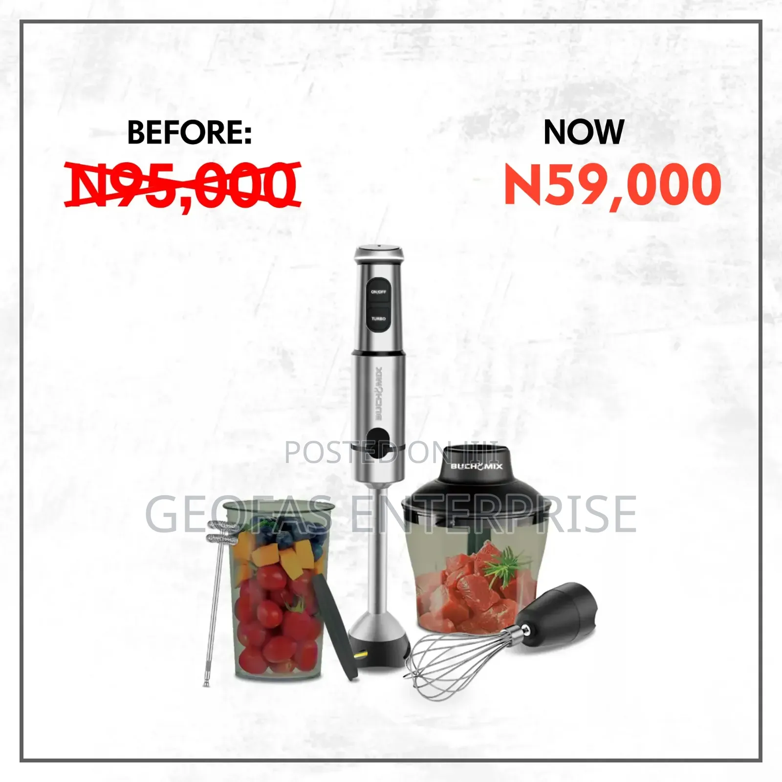 Buchymix 4 in 1 Chopper and Immersion Blender