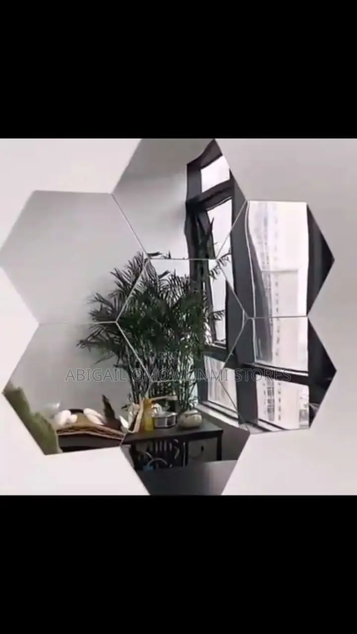 12pcs Acrylic Hexagon Wall Stickers Mirror