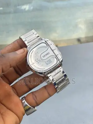 Stylish Trendy Men’S Silver Unique Wrist Watch