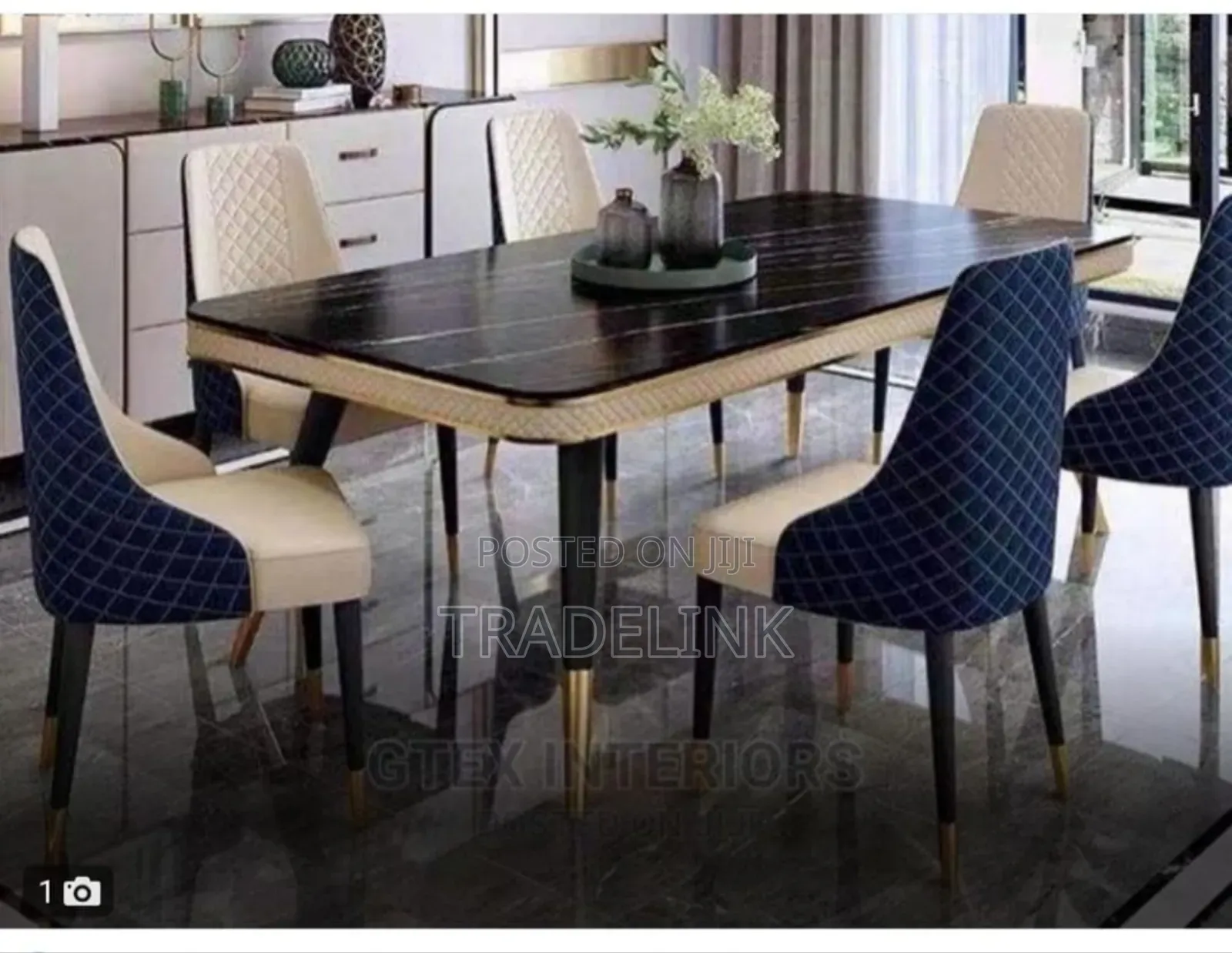 Multicoloured Dining Table and Chairs