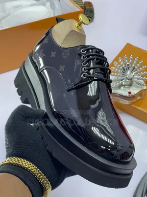 Double Bold Sole Louis Vuitton Leather Lace Up Shoe