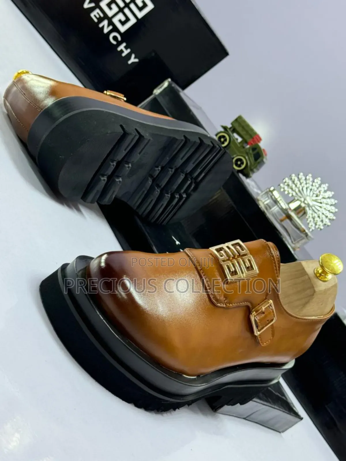 Givenchy Black Big Sole Hook/Eye Leather Shoe