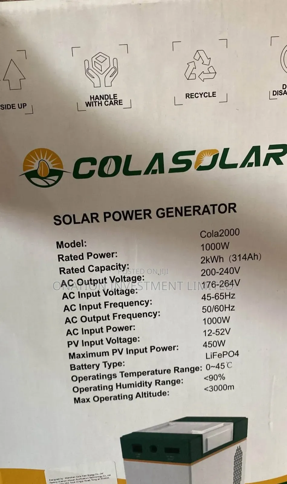 2kwh Colasolar Solar Generator